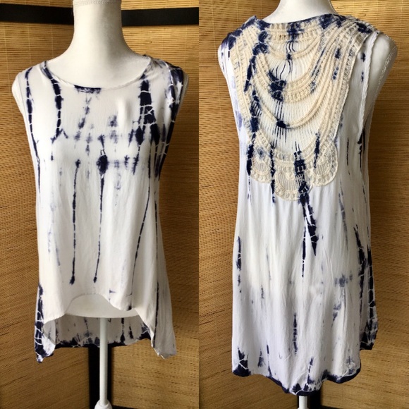 Tie-Dye Crochet Hi-Lo Tank - Picture 1 of 6